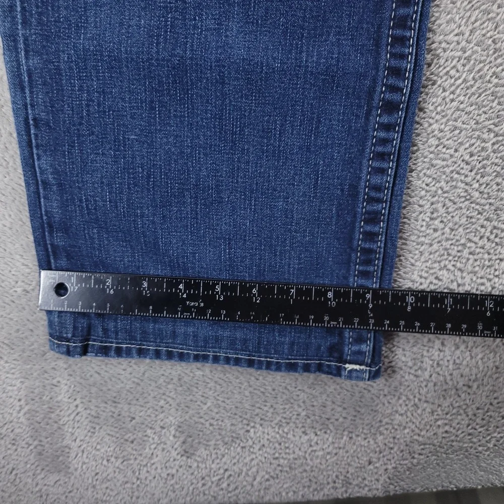 True Religion Jeans Mens 38x30 Blue Ricky Relaxed Straight Flap Pockets Skull